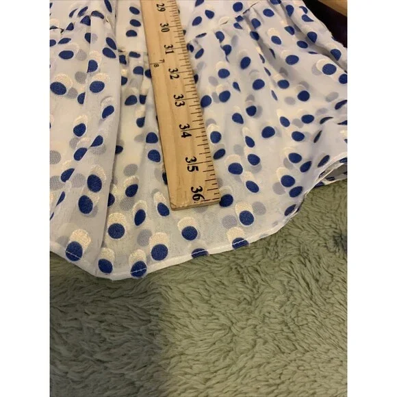 Lilly Pulitzer Madelina Dress Large Bennet Blue Polka Dot Ruffle Summer Flirty - Picture 16 of 16